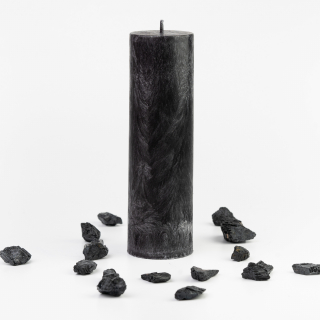 Energetická sviečkaJASPIRE® s energiou kameňa čierny Turmalín/Kozorožec/65x220mm
