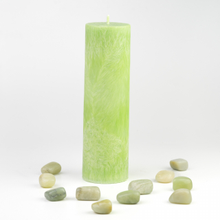 Energetická sviečka JASPIRE® s energiou kameňa Jadeit /Váhy / 65x220 mm