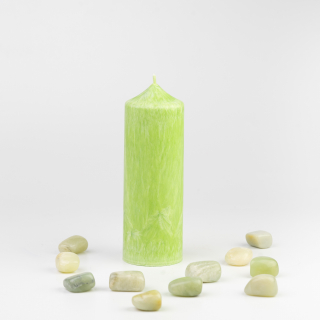Energetická sviečka JASPIRE® s energiou kameňa Jadeit /Váhy / 60x150 mm