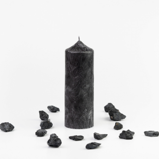 Energetická sviečkaJASPIRE® s energiou kameňa čierny Turmalín/Kozorožec/60x150mm