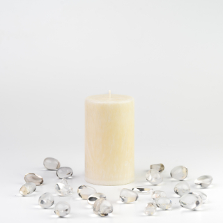 Energetická sviečka JASPIRE® biela kryštalická / svetelná / 70x110 mm